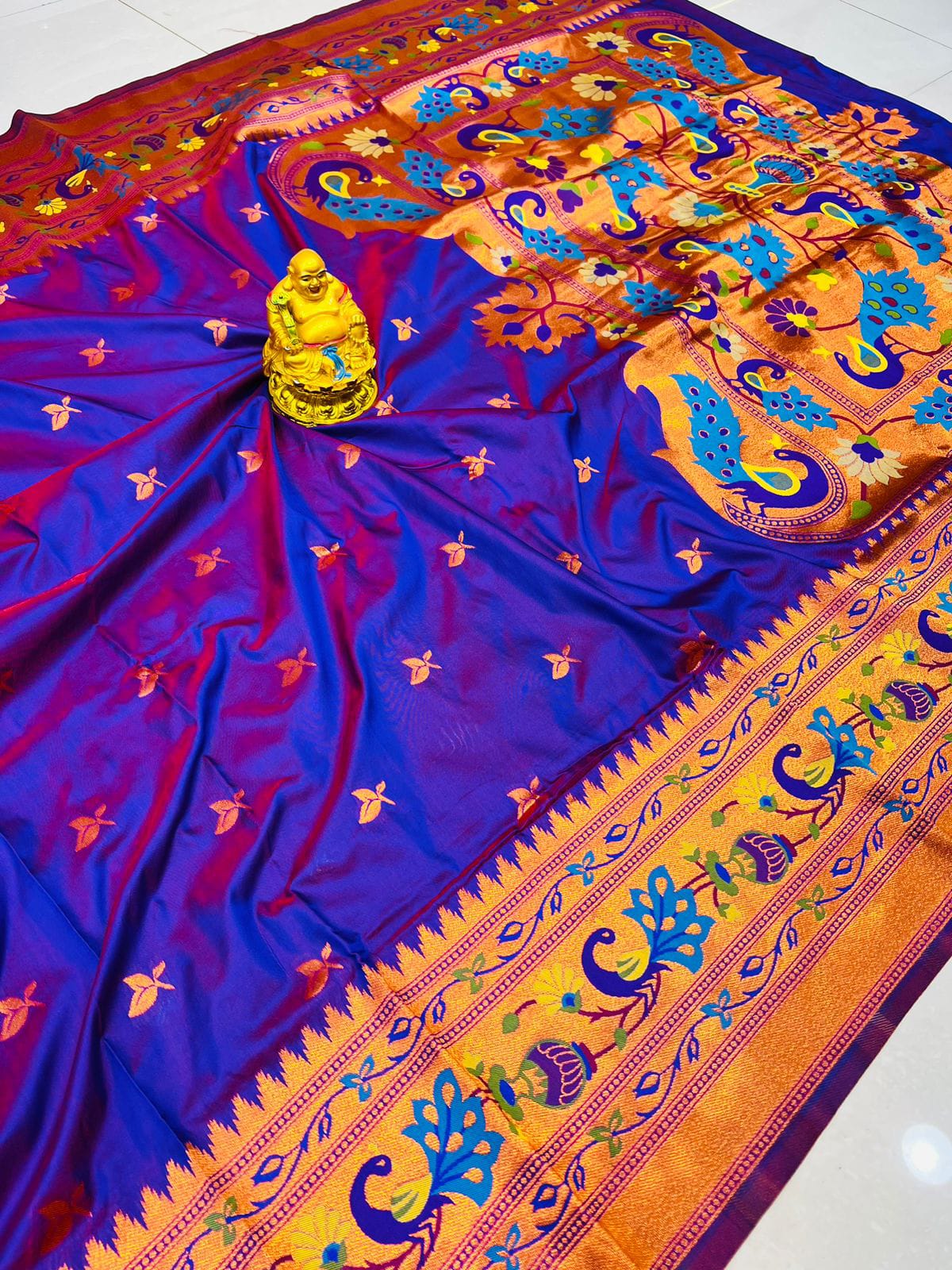 Charming Purple Paithani Silk Saree With Smart Blouse Piece