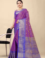 Charming Purple Kanjivaram Silk With Demure Blouse Piece