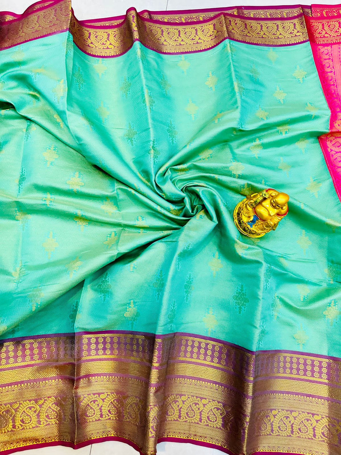 Classy Sky Kanjivaram Silk With Demure Blouse Piece