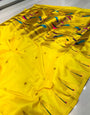Pretty Yellow Paithani Silk Saree With Energetic Blouse Piece