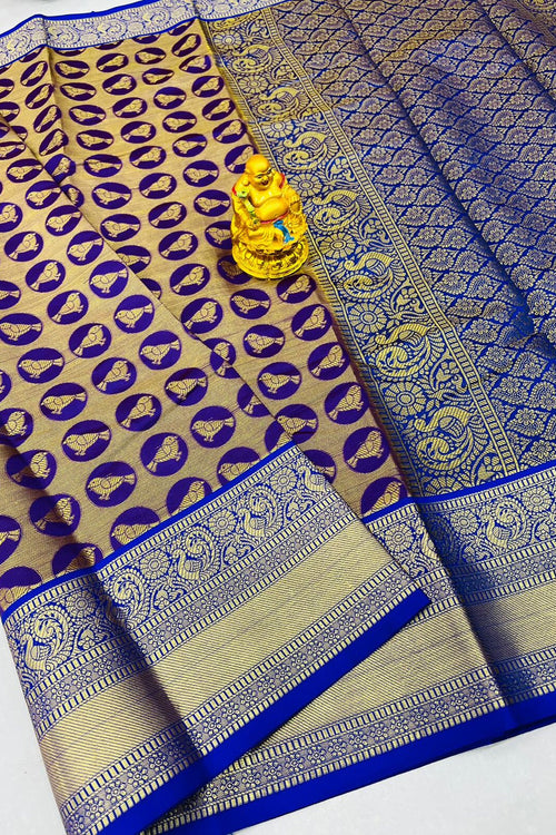 Load image into Gallery viewer, Radiant Purple Kanjivaram Silk With Palimpsest Blouse Piece
