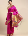Scintilla Dark Pink Paithani Silk Saree With Serendipity Blouse Piece