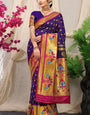 Majesty Purple Paithani Silk Saree With Splendorous Blouse Piece
