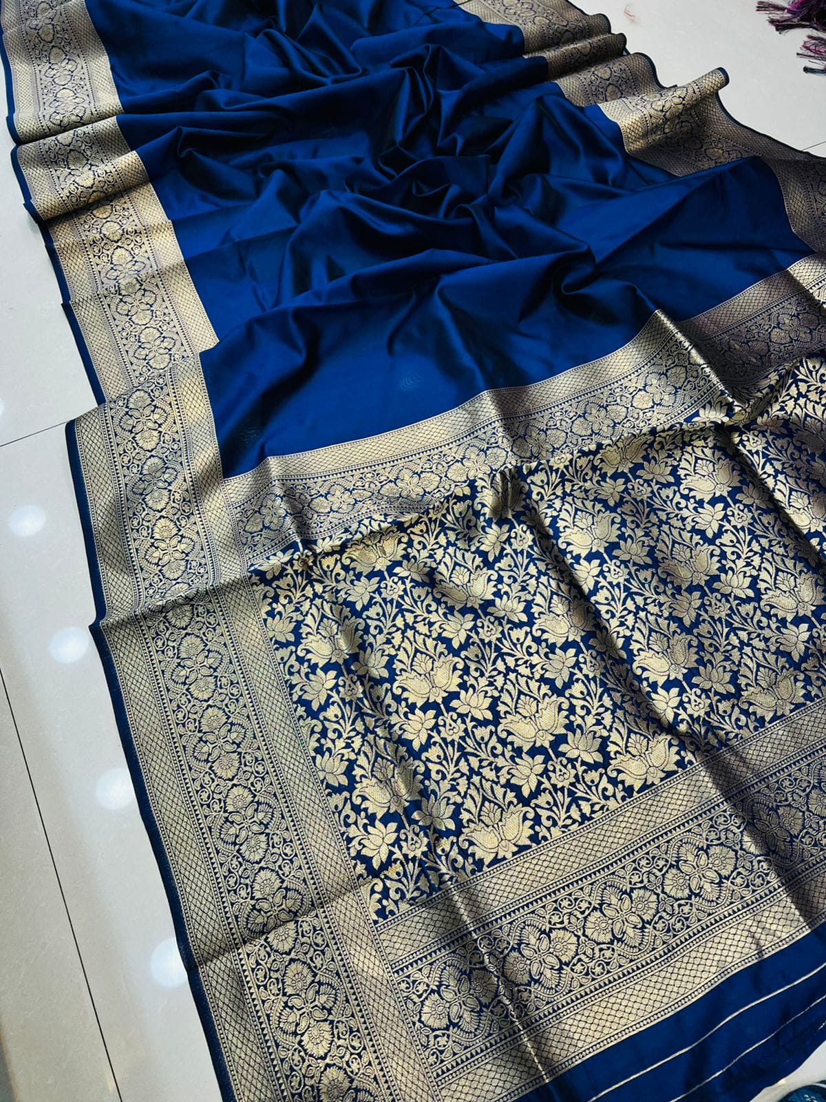 Energetic Blue Soft Banarasi Silk Saree With Intricate Blouse Piece