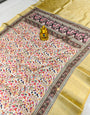 Beauteous Beige Banarasi Silk Saree With Comely Blouse Piece