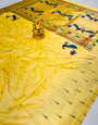 Susurrous Yellow Paithani Silk Saree With Invaluable Ideal Piece
