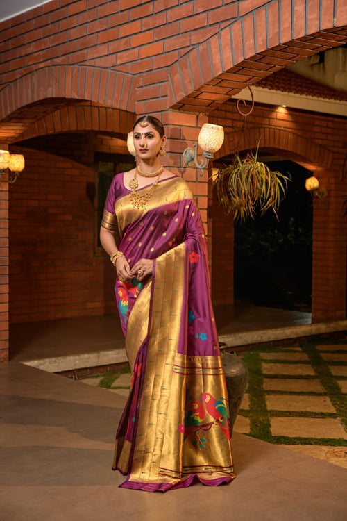 Manjubaa 5.5 M (separate Blouse Piece) Mayuri Paithani & Silk Saree Yeola,  With Blouse Piece at Rs 1745 in Surat