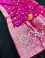 Palimpsest Purple Organza Silk Saree With Ebullience Blouse Piece