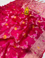 Prominent Purple Organza Silk Saree With Dissemble Blouse Piece