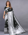 Mesmeric Black Banarasi Silk Saree With Adorabel Blouse Piece