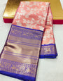 Fairytale Baby Pink Kanjivaram Silk With Efflorescence Blouse Piece