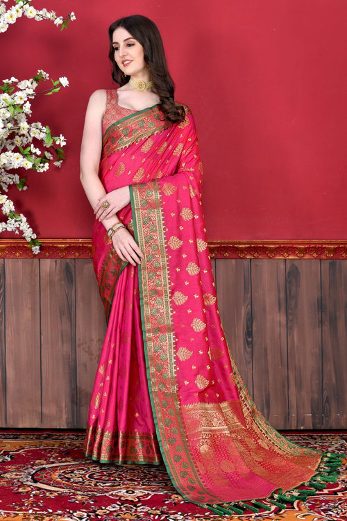 Buy Pink Sarees for Women by VARJA Online | Ajio.com