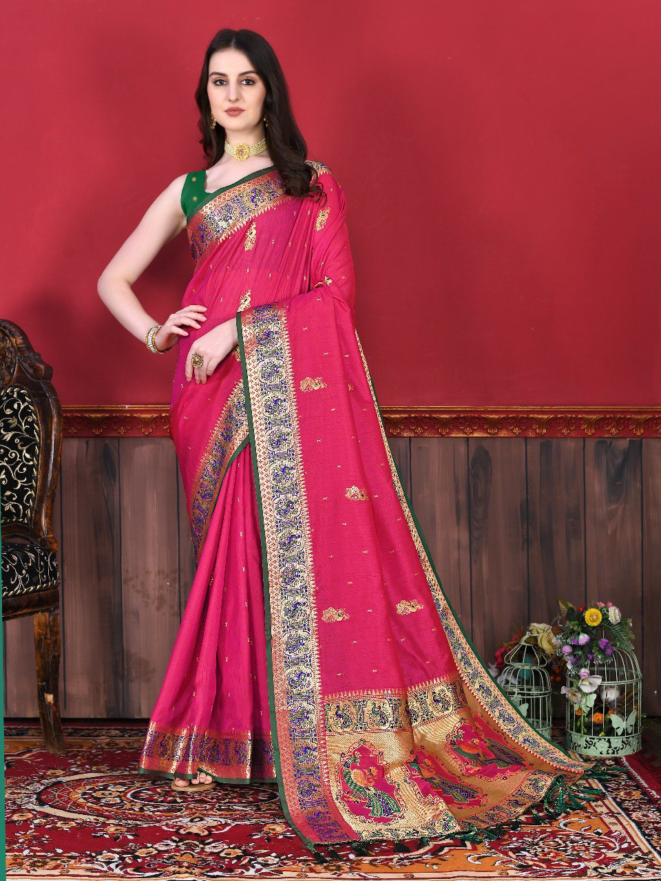 Pink Georgette Saree With Blouse 251105