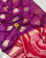 Surpassing Purple Banarasi Silk Saree With Radiant Blouse Piece