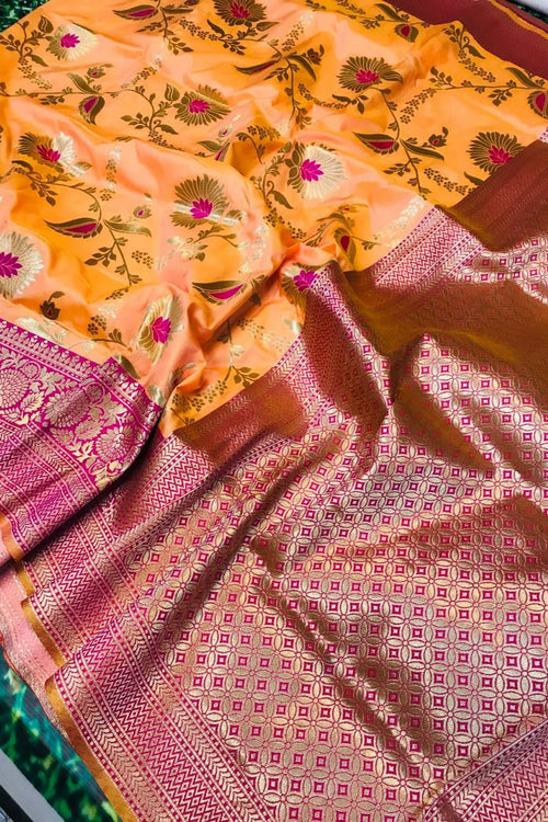 Load image into Gallery viewer, Wonderful Peach Kanjivaram Silk With Tremendous Blouse Piece
