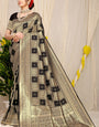 Refreshing Black Kanjivaram Silk Saree With Glittering Blouse Piece