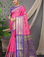 Phenomenal Dark Pink Soft Banarasi Silk Saree With Divine Blouse Piece