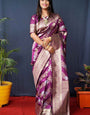 Quintessential Purple Kanjivaram Silk With Fairytale Blouse Piece