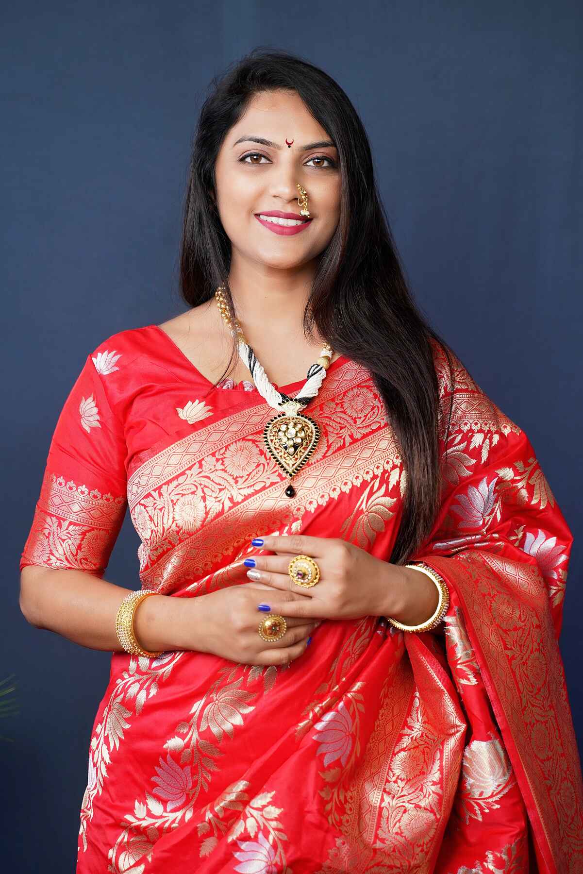 Ratatouille Red Kanjivaram Silk With Fairytale Blouse Piece