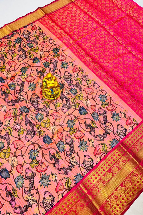 Load image into Gallery viewer, Chatoyant Pink Kanjivaram Silk With Quintessential Blouse Piece
