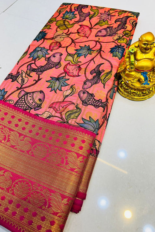 Load image into Gallery viewer, Chatoyant Pink Kanjivaram Silk With Quintessential Blouse Piece
