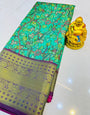 Desuetude Sea Green Kanjivaram Silk With Delectable Blouse Piece