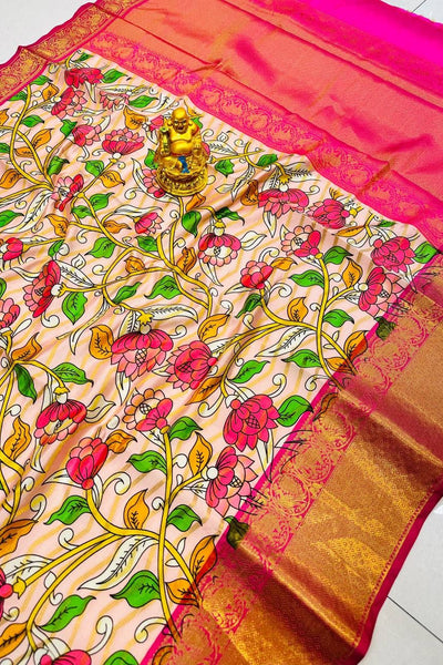 Sensational Pink Soft Silk Saree With Dazzling Blouse Piece