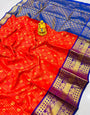 Impressive Red Soft Banarasi Silk Saree With Elision Blouse Piece