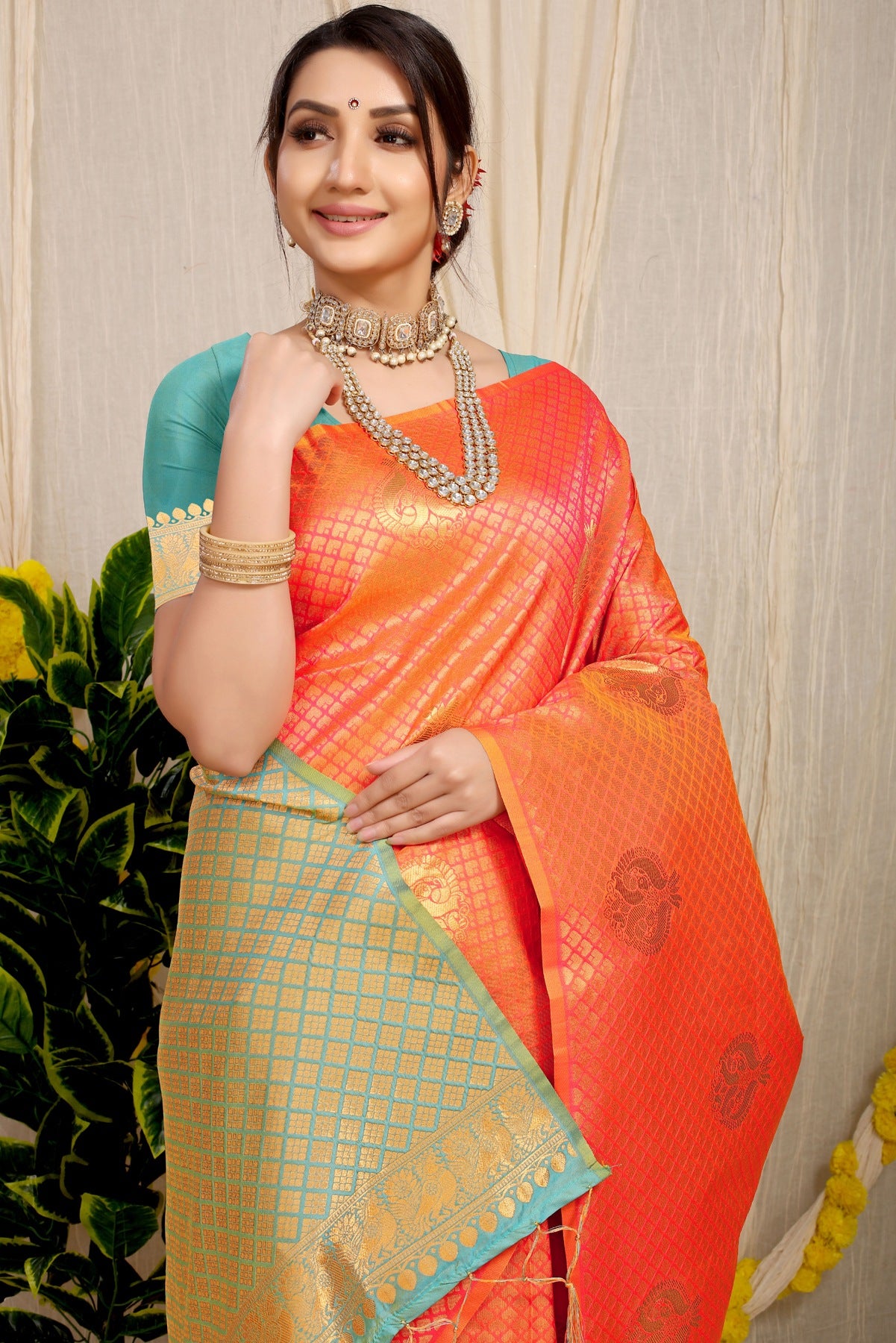 Desiring Orange Soft Silk Saree With Incredible Blouse Piece