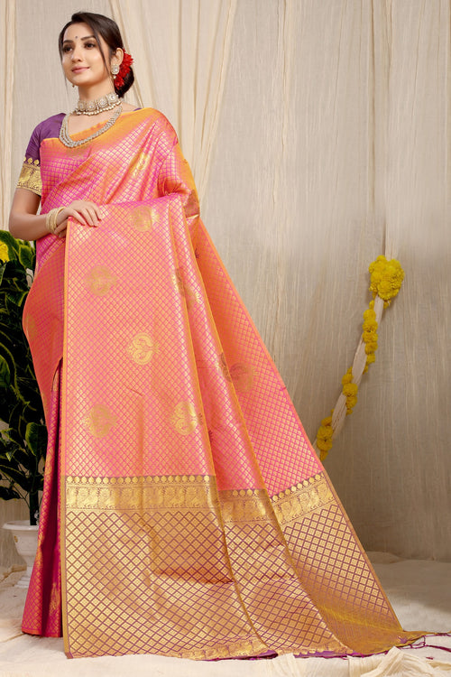 Load image into Gallery viewer, Radiant Pink Soft Silk Saree With Incredible Blouse Piece
