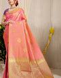 Radiant Pink Soft Silk Saree With Incredible Blouse Piece