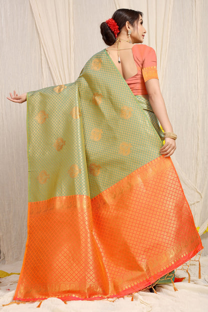Preferable Pista Soft Silk Saree With Incredible Blouse Piece
