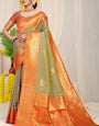 Efflorescence Beige Banarasi Silk Saree With Forbearance Blouse Piece