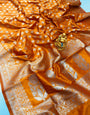 Epiphany Mustard Banarasi Silk Saree With Seraglio Blouse Piece