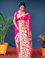 Prettiest Dark Pink Paithani Silk Saree With Sizzling Blouse Piece