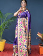 Inspiring Royal Blue Paithani Silk Saree With Sizzling Blouse Piece