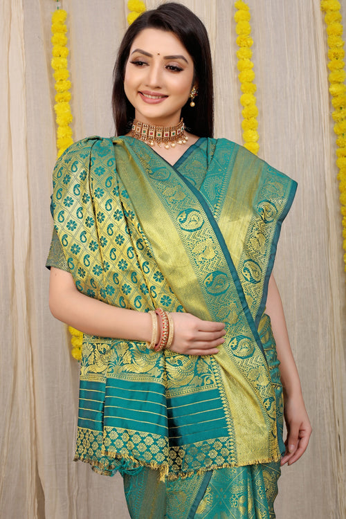 Load image into Gallery viewer, Wonderful Rama Kanjivaram Silk With Scintilla Blouse Piece
