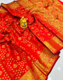 Opulent Red Soft Banarasi Silk Saree With Exuberant Blouse Piece