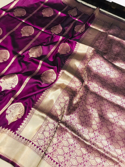 Beleaguer Purple Kanjivaram Silk With A glam Blouse Piece