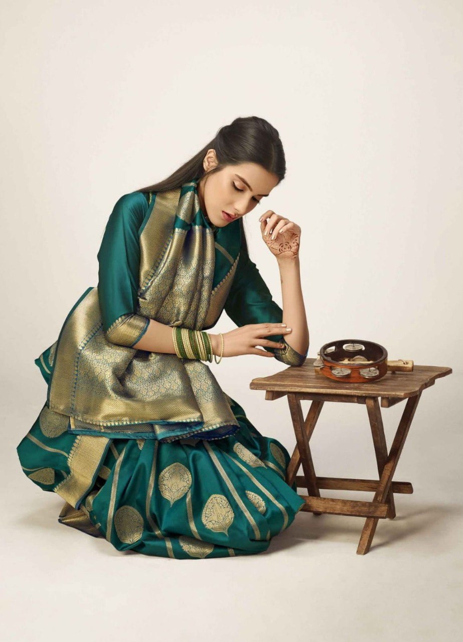 Assemblage Rama Kanjivaram Silk With A glam Blouse Piece