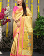 Classy Beige Paithani Silk Saree With Incomparable Blouse Piece
