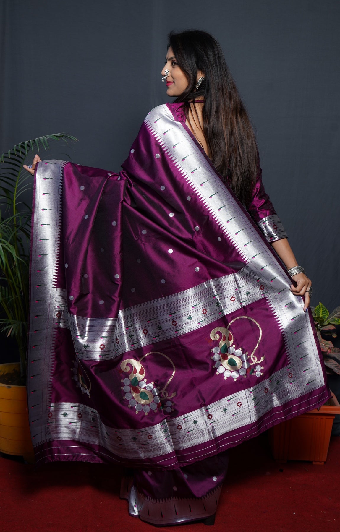 Ideal Purple Paithani Silk Saree With Angelic Blouse Piece