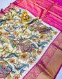 Prettiest Beige Soft Silk Saree With Most Flattering Blouse Piece
