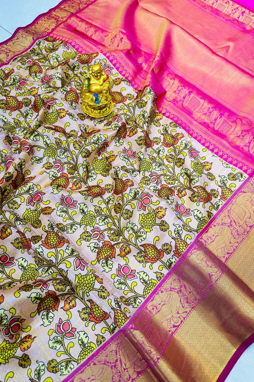 Load image into Gallery viewer, Fairytale Pink Soft Silk Saree With Girlish Blouse Piece
