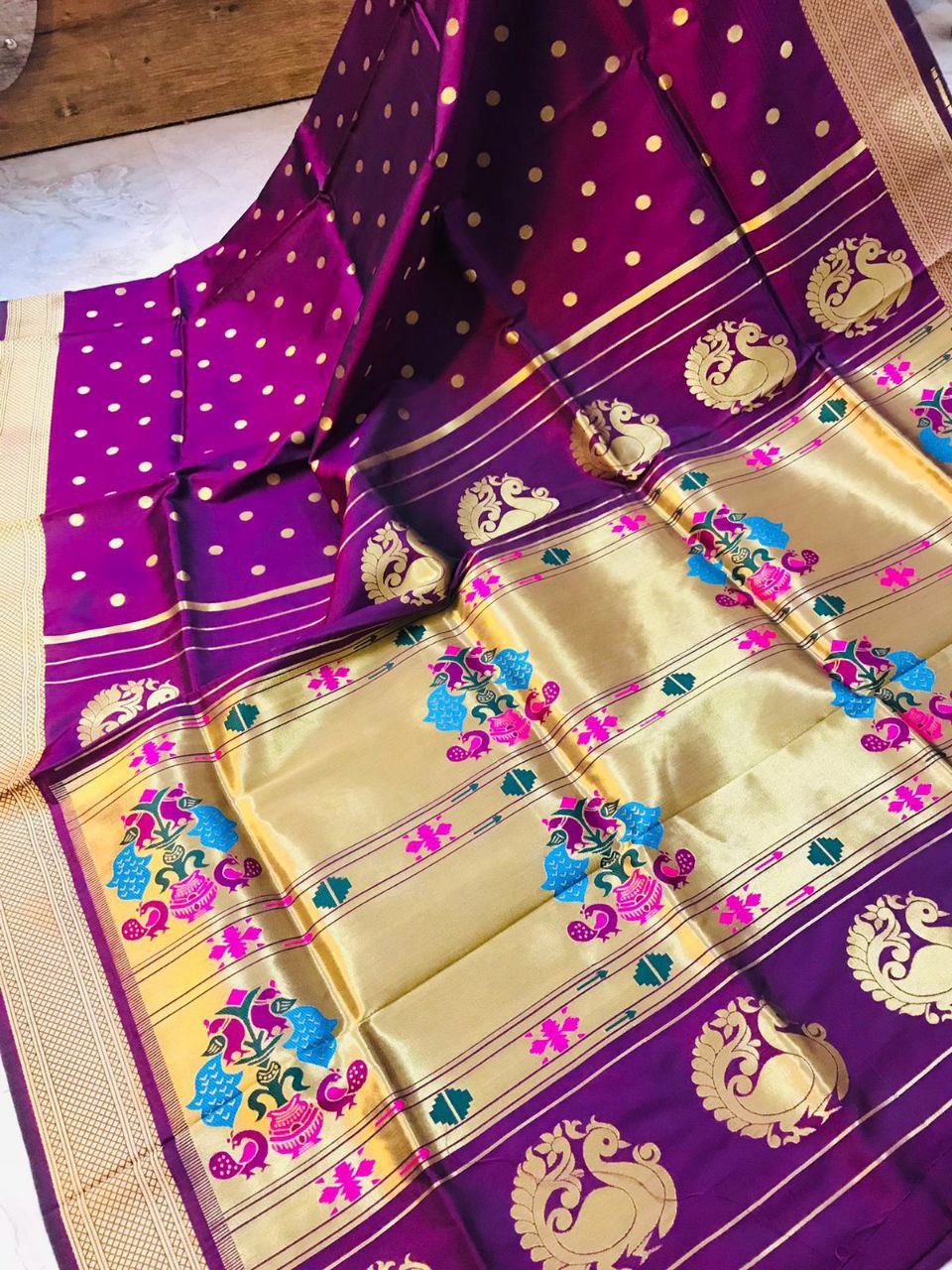 Classy Purple Paithani Silk Saree With Super classy Blouse Piece