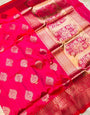 Forbearance Dark Pink Kanjivaram Silk With Super extravagant Blouse Piece