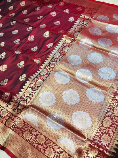 Smashing Brown Kanjivaram Silk With Effervescent Blouse Piece