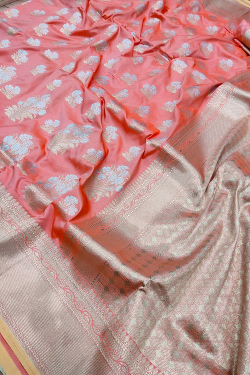 Load image into Gallery viewer, Tempting Baby Pink Kanjivaram Silk With Seraglio Blouse Piece
