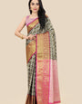 Superb Mehndi Kanjivaram Silk With Effervescent Blouse Piece