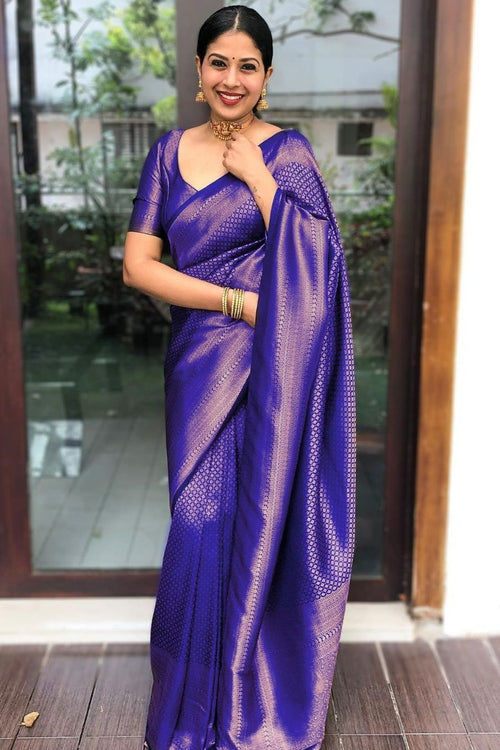 Load image into Gallery viewer, Exceptional Blue Soft Silk Saree With Inspiring Blouse Piece
